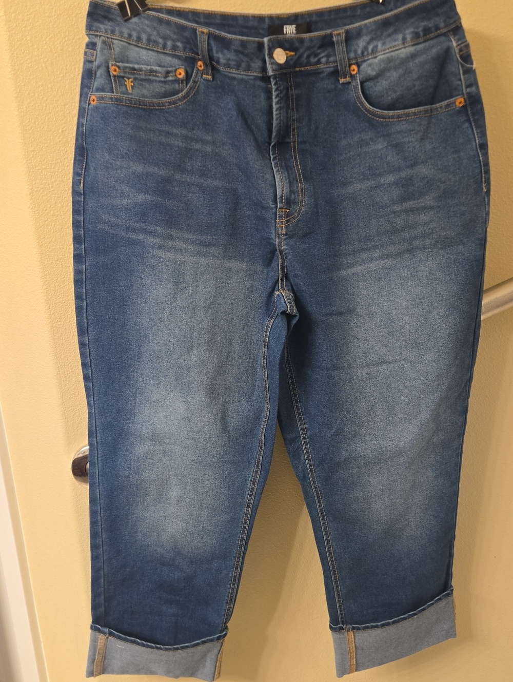 Frye Women's Relaxed Blue Cuffed Jeans
